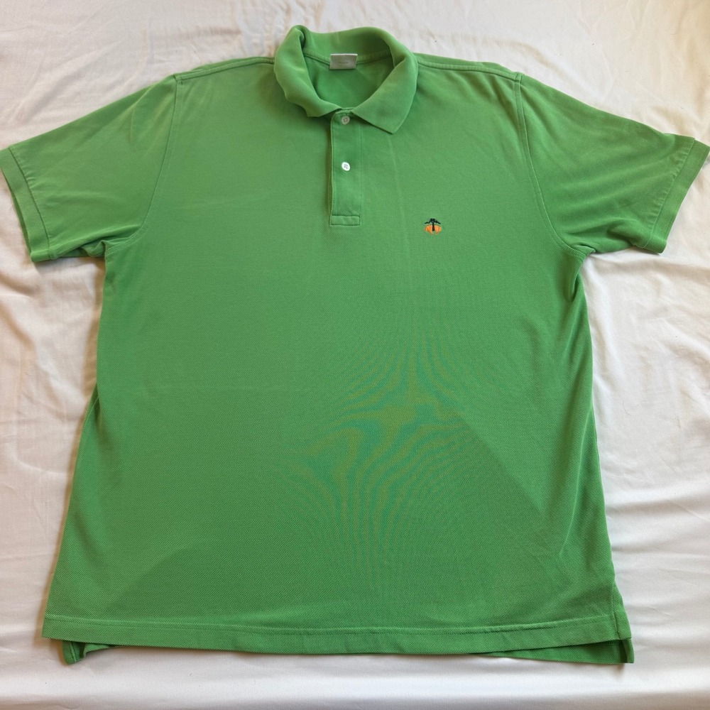 Brooks Brothers Mens M Performance Polo Shirt Green Original Fit Cotton Pique